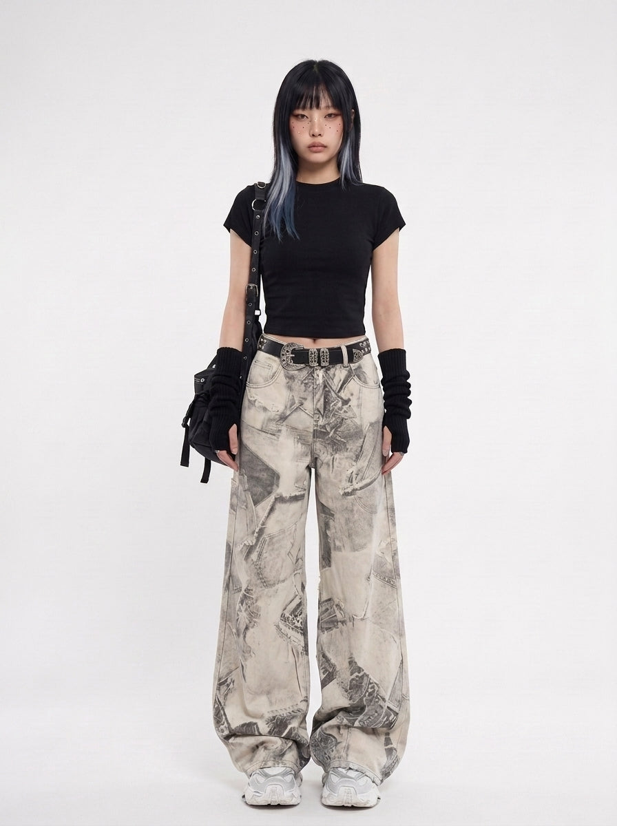 Sigil Print Jeans