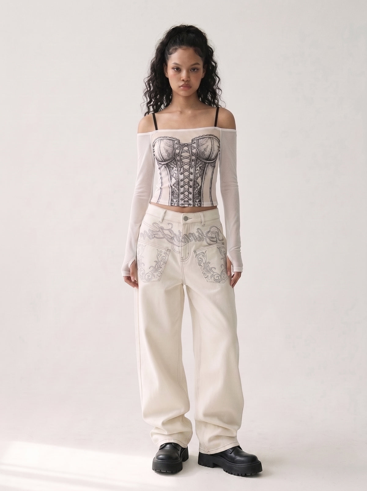 Bone Scimitar Jeans