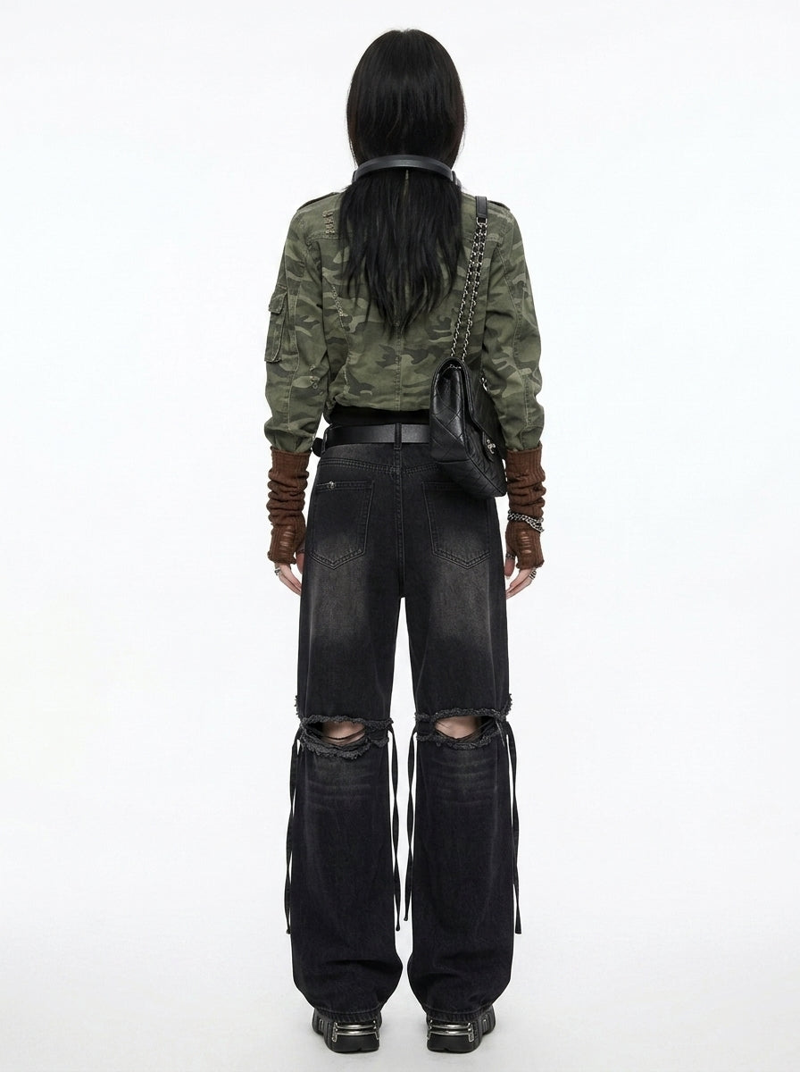 Slit Streamer Jeans