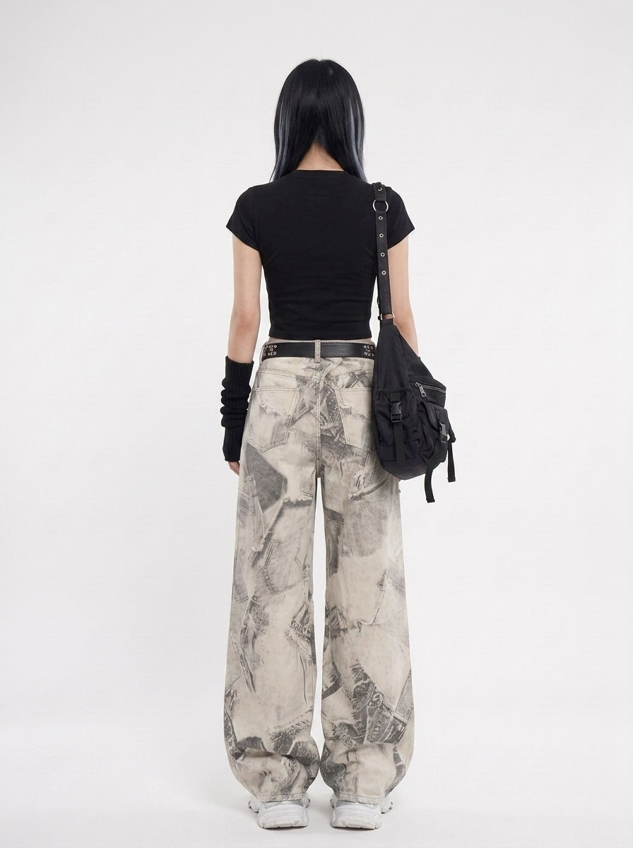 Sigil Print Jeans