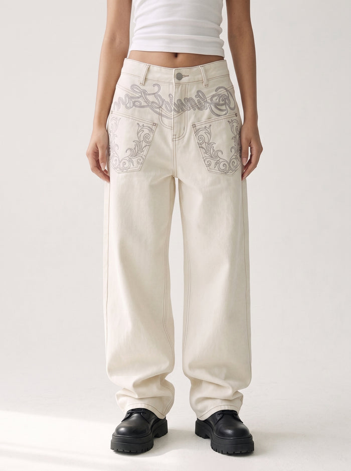 Bone Scimitar Jeans