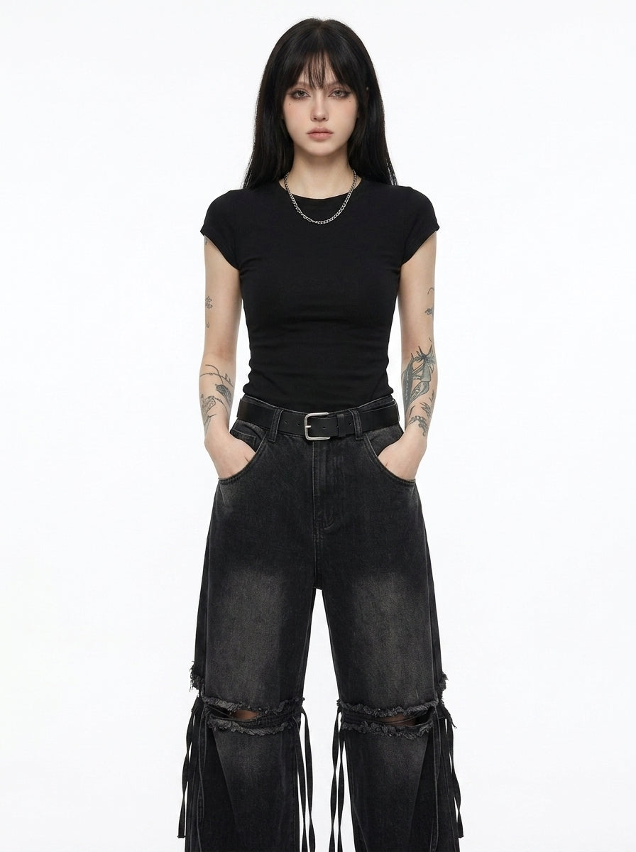 Slit Streamer Jeans