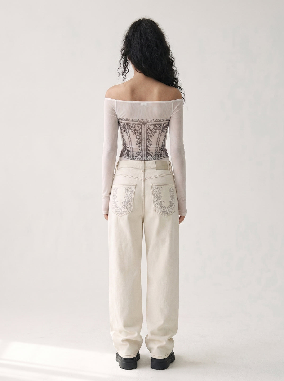 Bone Scimitar Jeans