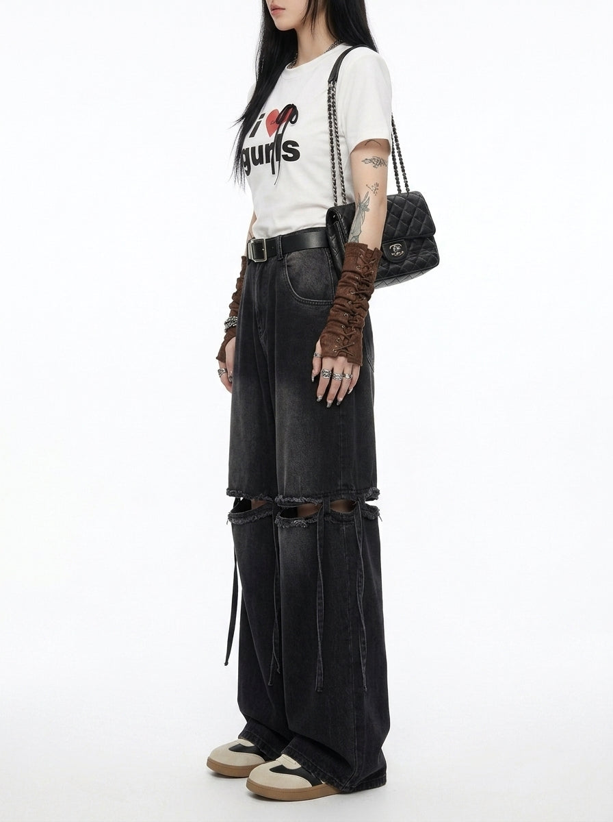 Slit Streamer Jeans
